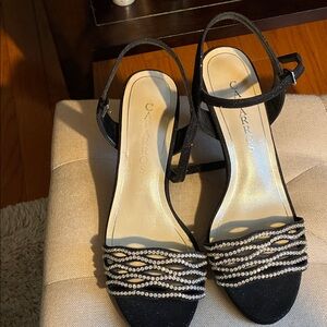 Caparros Black Heels with Silver Detailing